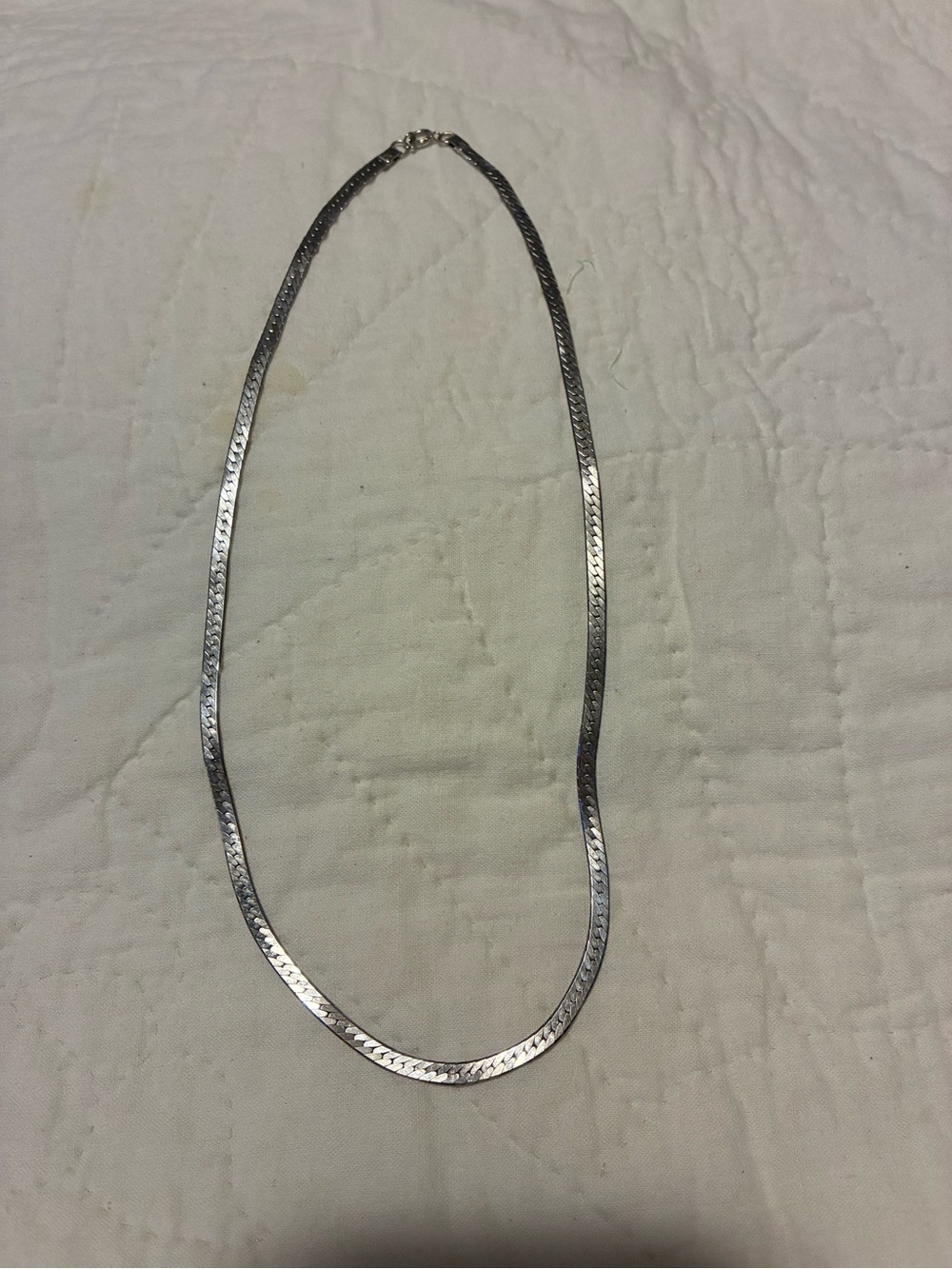 14kt White Gold Herringbone Chain Necklace - Women's Jewelry